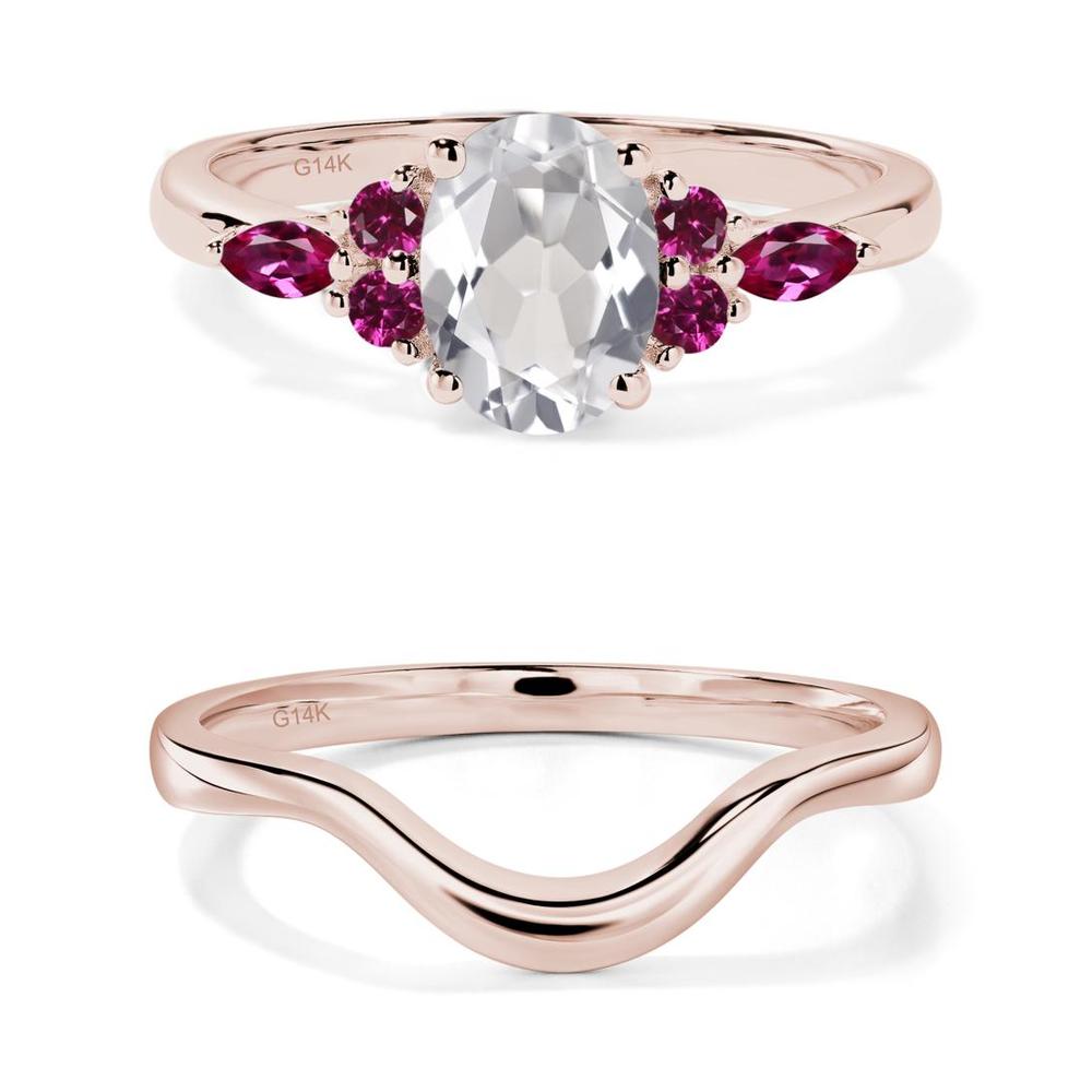 Simple Oval White Topaz Engagement Ring - LUO Jewelry #metal_xxxxx