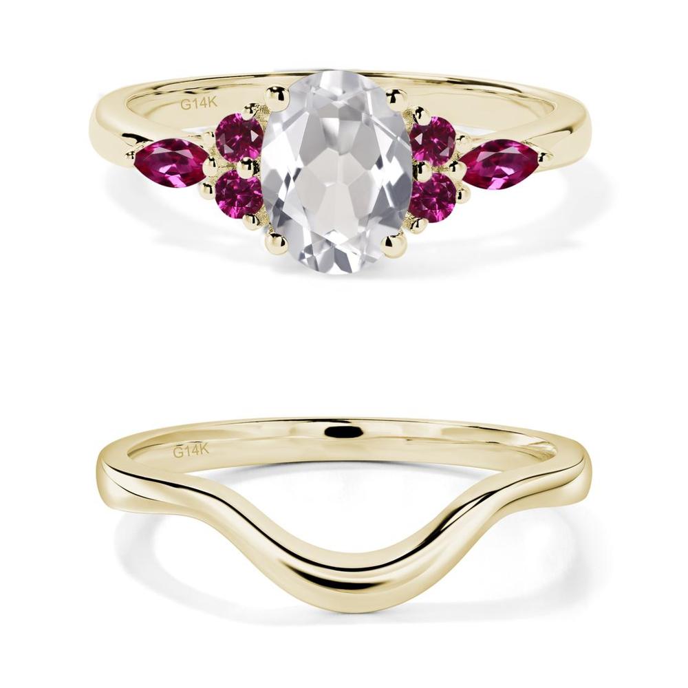 Simple Oval White Topaz Engagement Ring - LUO Jewelry #metal_xxxxx