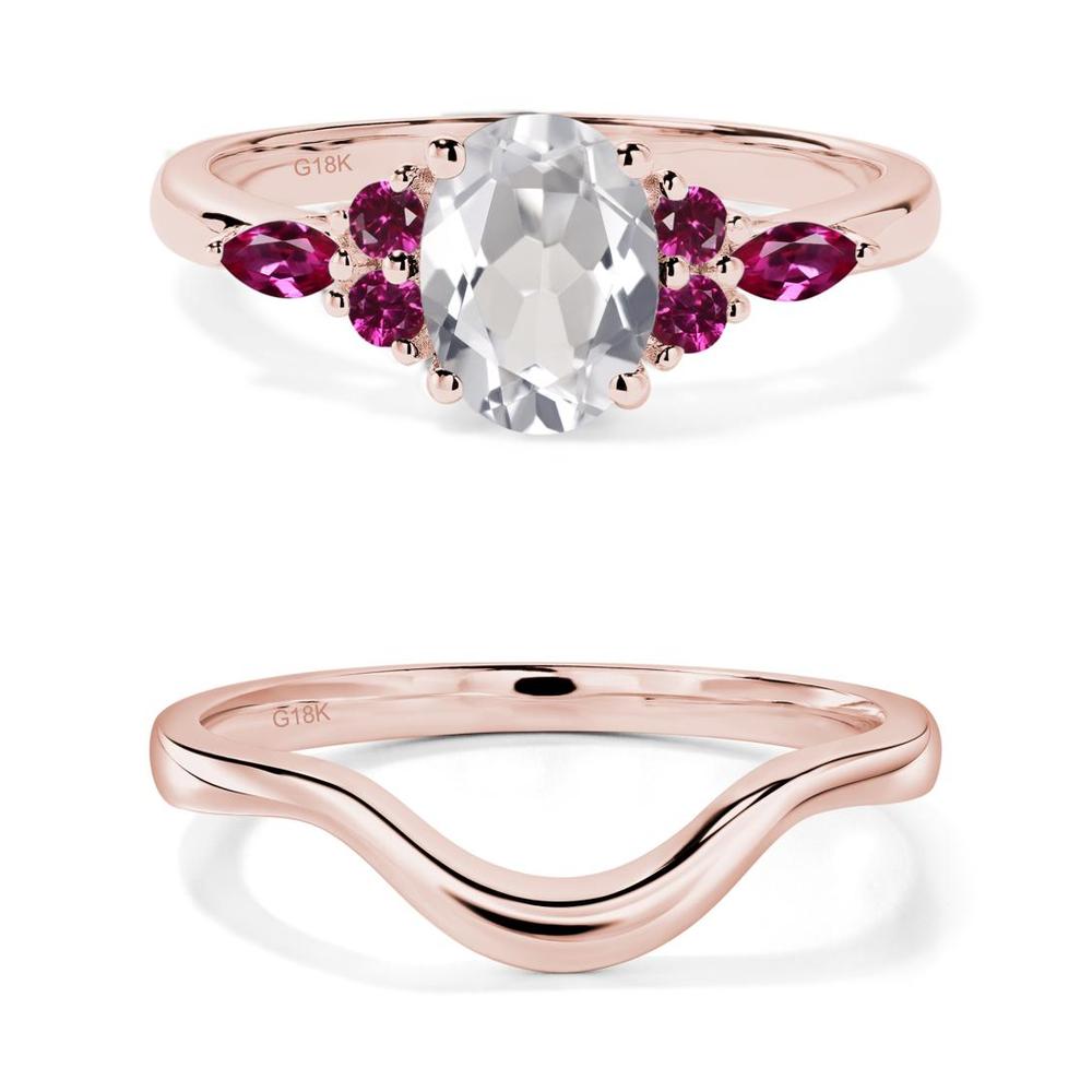 Simple Oval White Topaz Engagement Ring - LUO Jewelry #metal_xxxxx