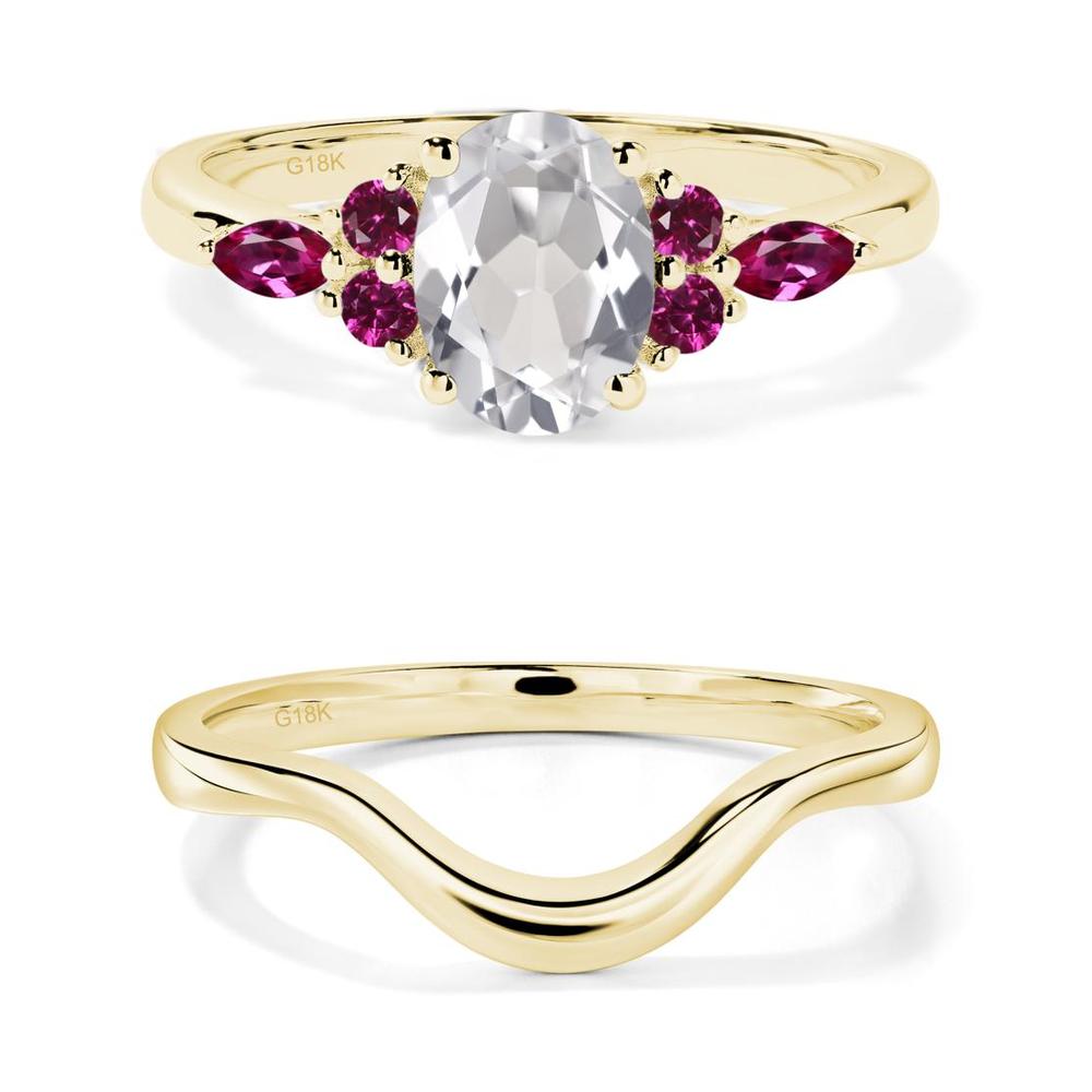 Simple Oval White Topaz Engagement Ring - LUO Jewelry #metal_xxxxx