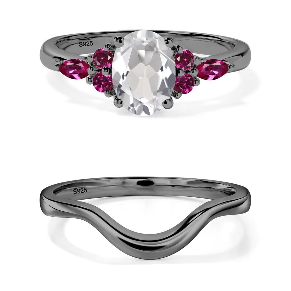 Simple Oval White Topaz Engagement Ring - LUO Jewelry #metal_xxxxx