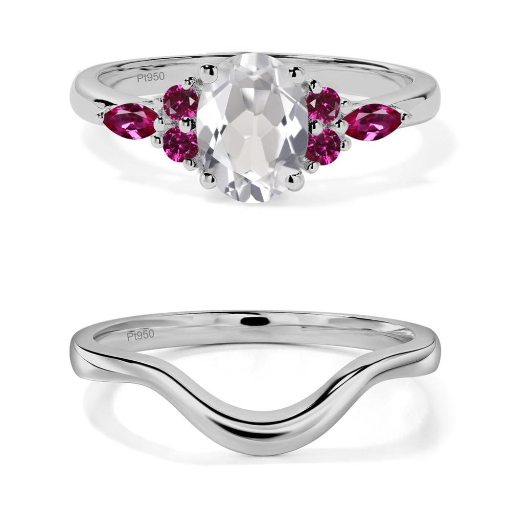 Simple Oval White Topaz Engagement Ring - LUO Jewelry #metal_xxxxx