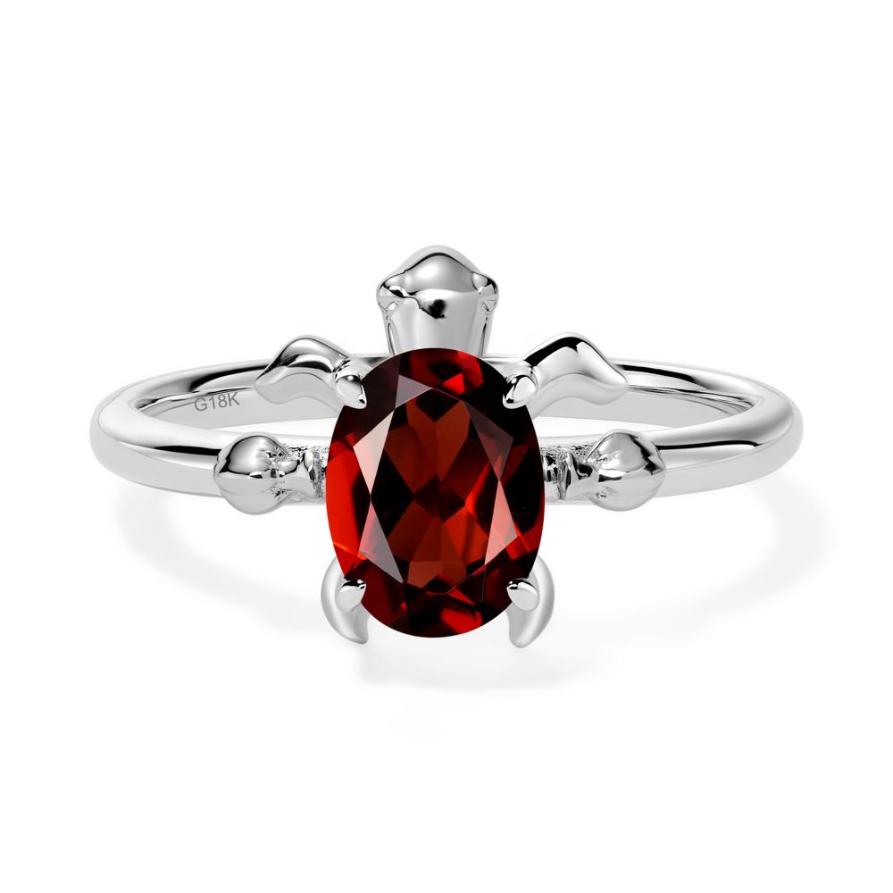 Garnet Turtle Ring - LUO Jewelry #metal_18k white gold