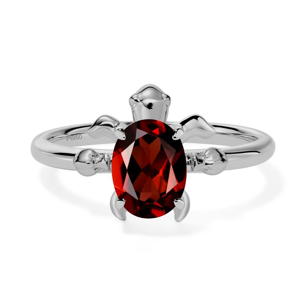 Garnet Turtle Ring - LUO Jewelry #metal_platinum
