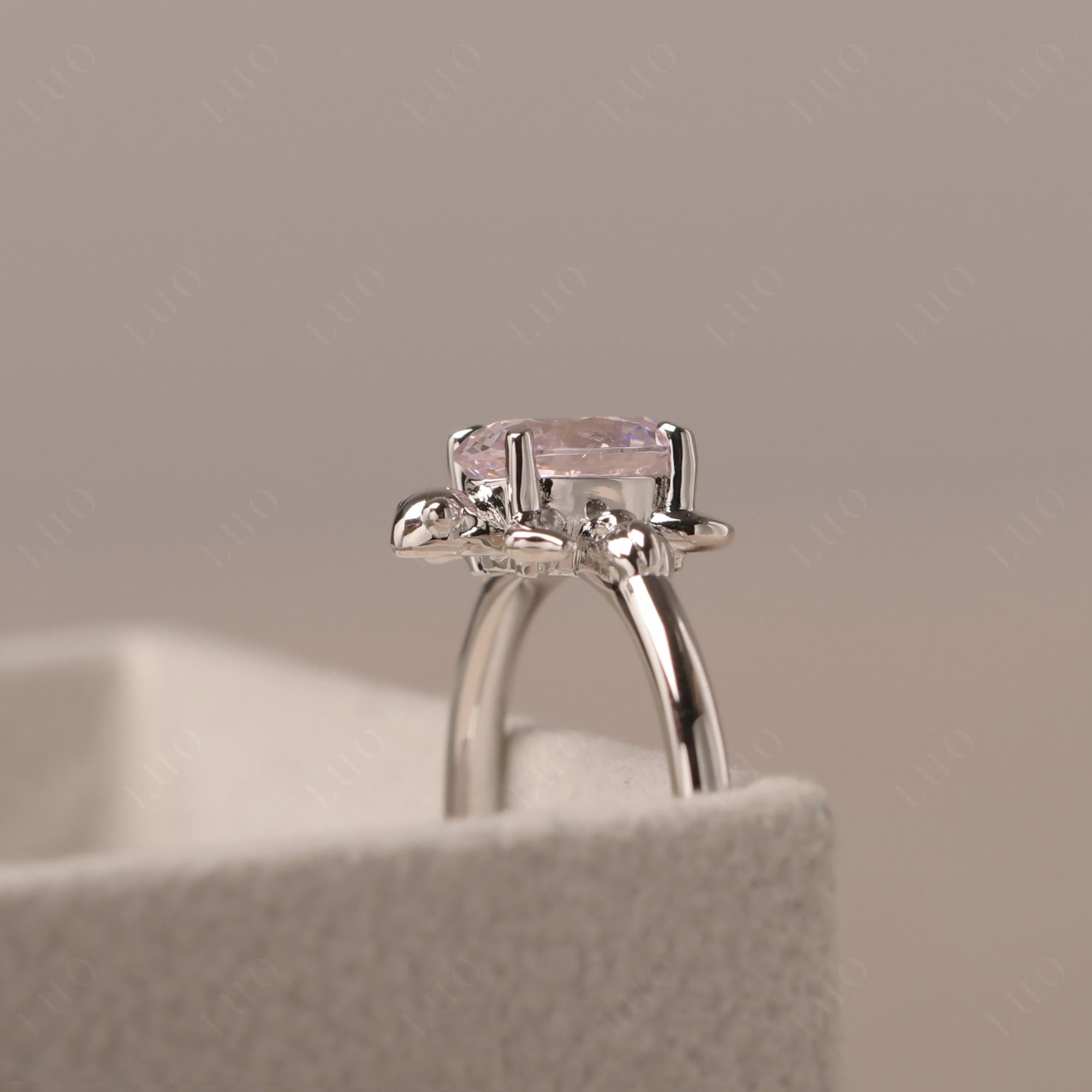 Pink Cubic Zirconia Turtle Ring - LUO Jewelry