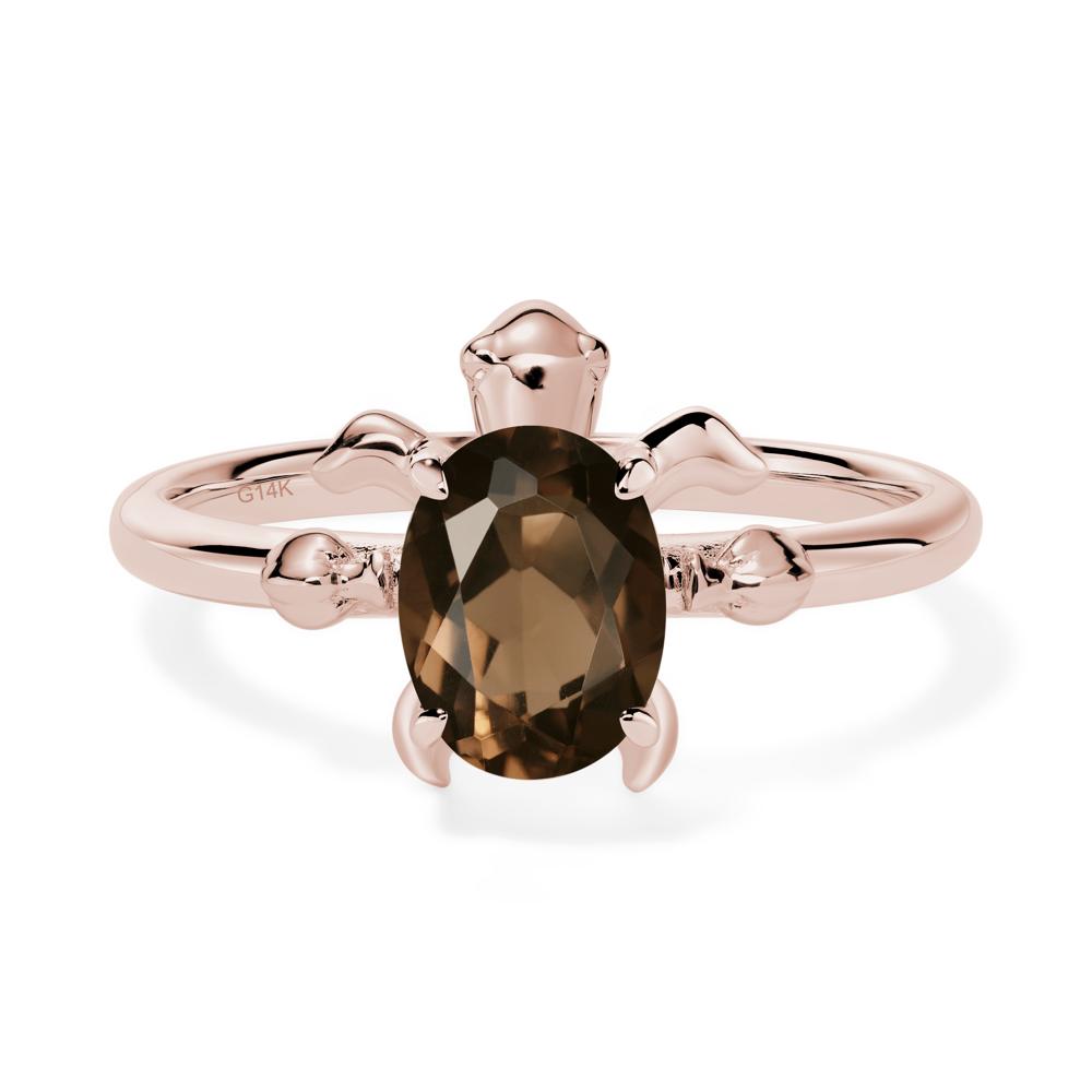 Smoky Quartz Sea Turtle Ring - LUO Jewelry #metal_14k rose gold