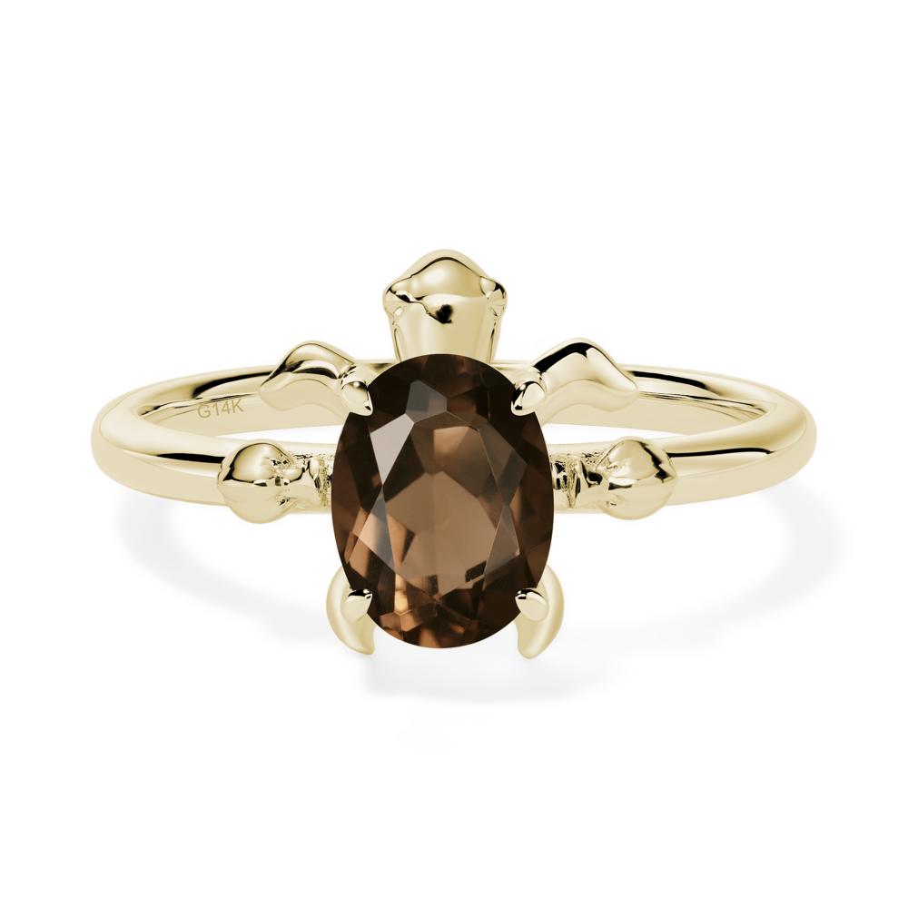 Smoky Quartz Sea Turtle Ring - LUO Jewelry #metal_14k yellow gold