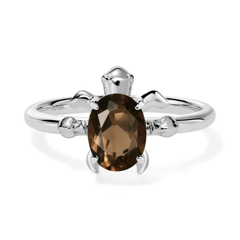 Smoky Quartz Sea Turtle Ring - LUO Jewelry #metal_18k white gold