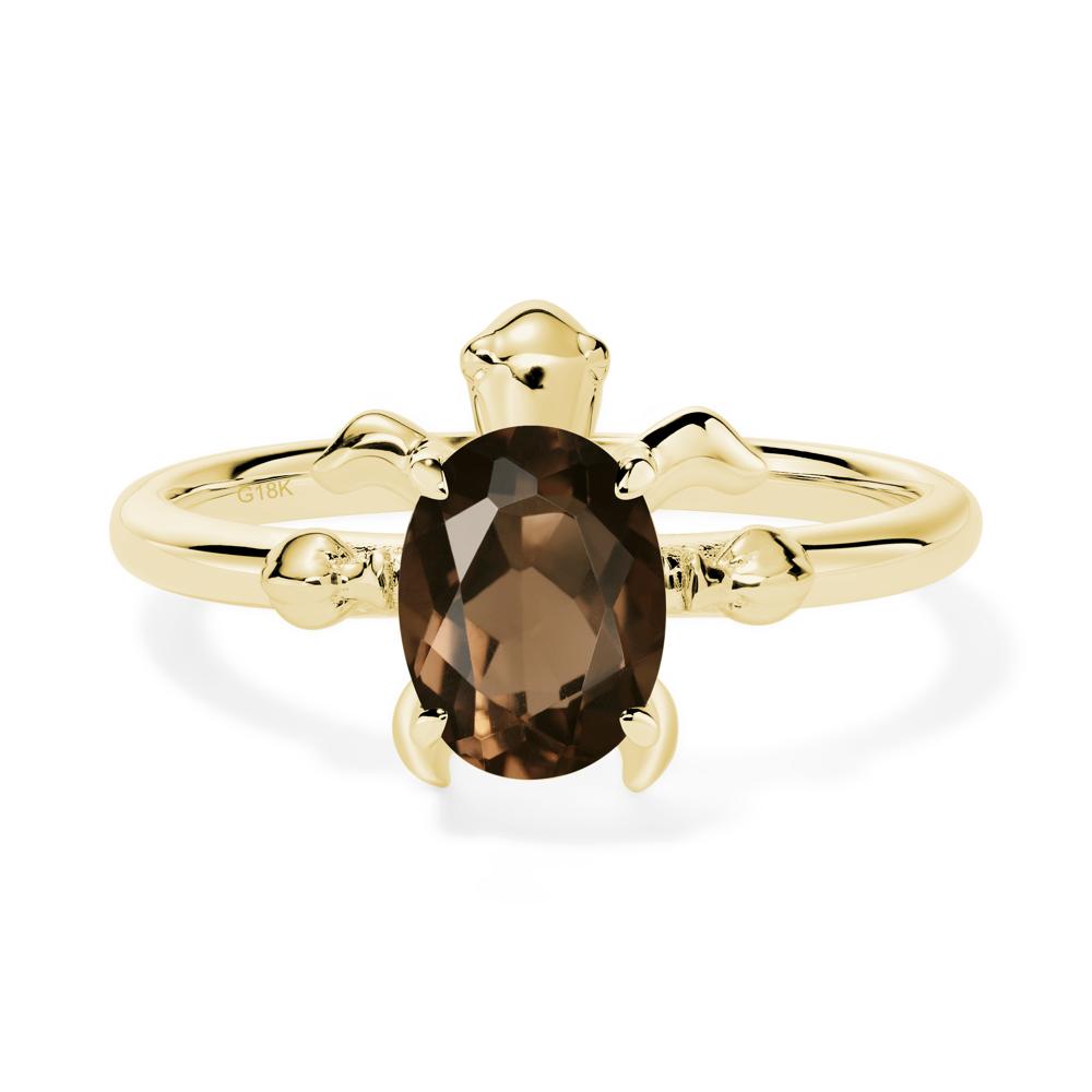 Smoky Quartz Sea Turtle Ring - LUO Jewelry #metal_18k yellow gold