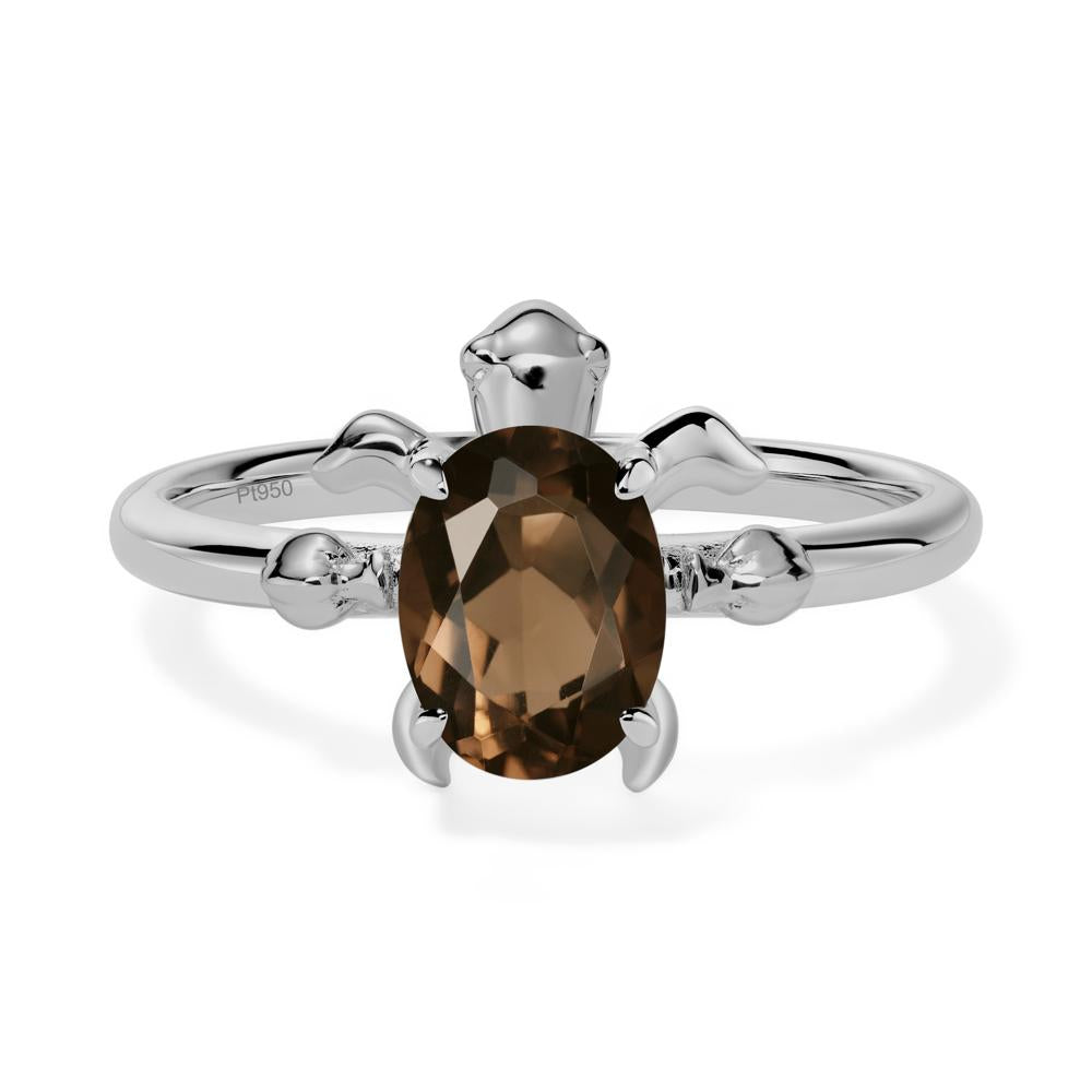 Smoky Quartz Sea Turtle Ring - LUO Jewelry #metal_platinum