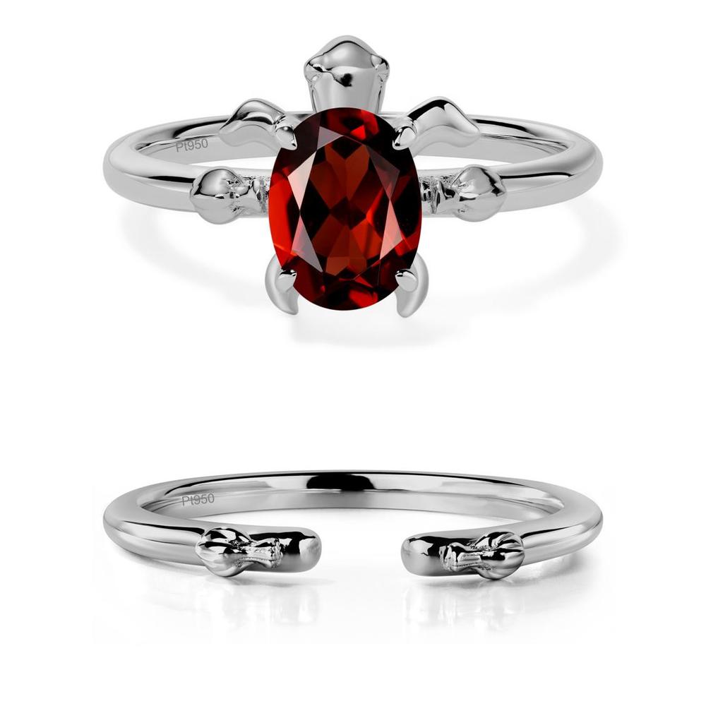 Garnet Turtle Ring - LUO Jewelry #metal_platinum