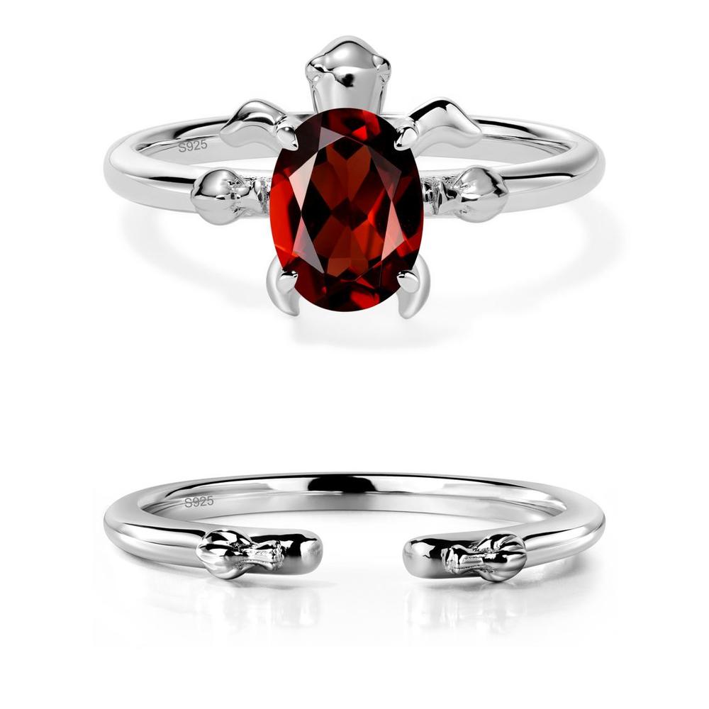 Garnet Turtle Ring - LUO Jewelry #metal_sterling silver