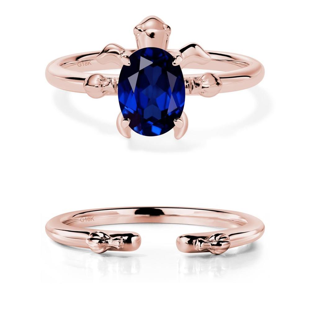 Sapphire Turtle Ring - LUO Jewelry #metal_18k rose gold