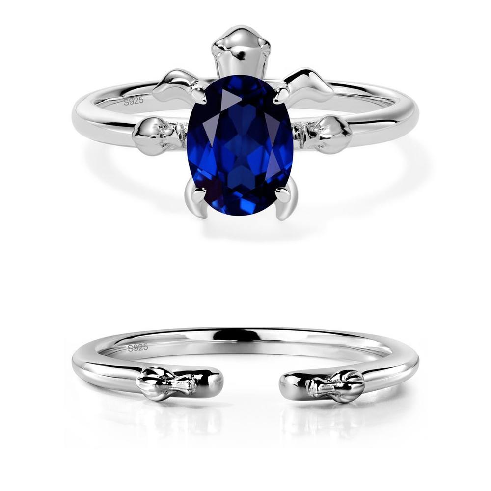 Sapphire Turtle Ring - LUO Jewelry #metal_sterling silver