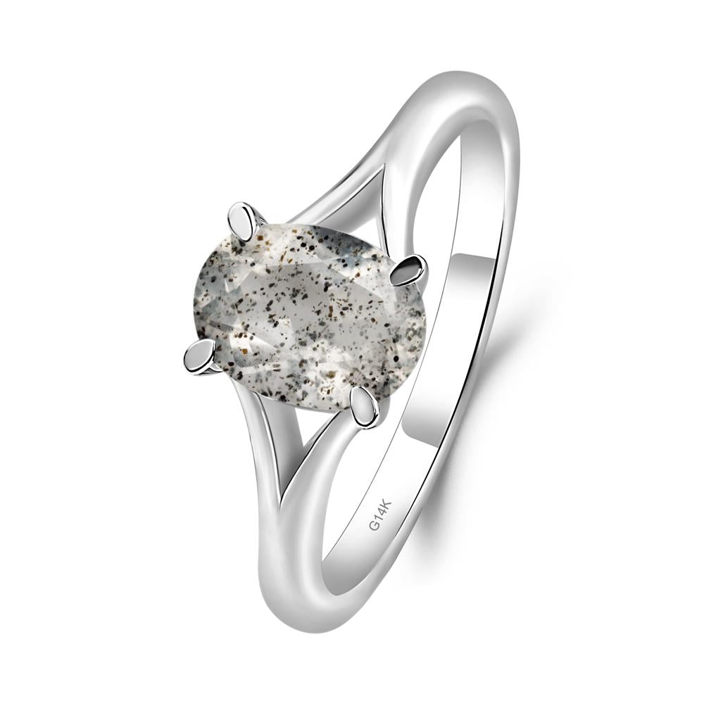 Herkimer Diamond Split Shank Ring - LUO Jewelry #metal_14k white gold