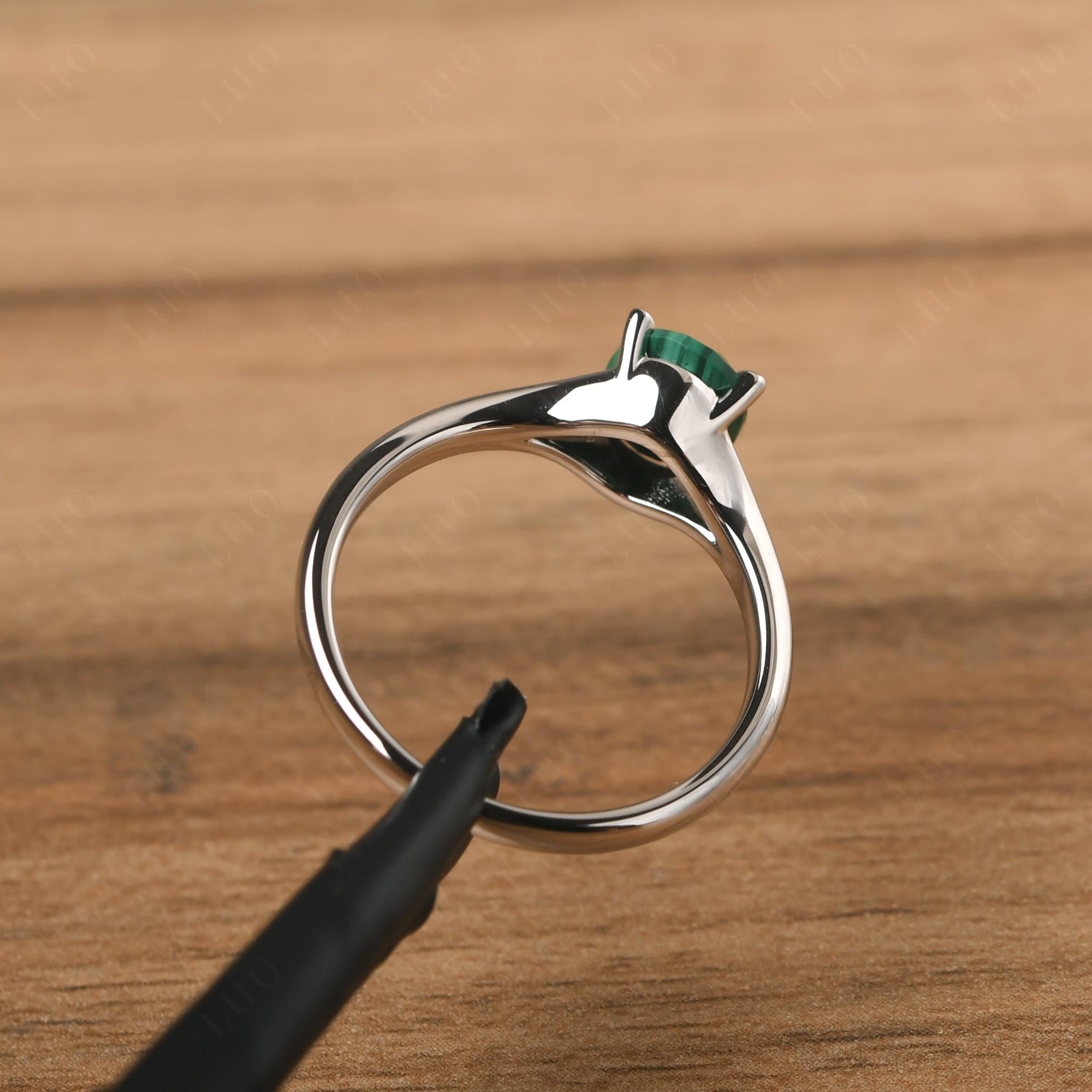 Malachite Split Shank Engagement Ring - LUO Jewelry
