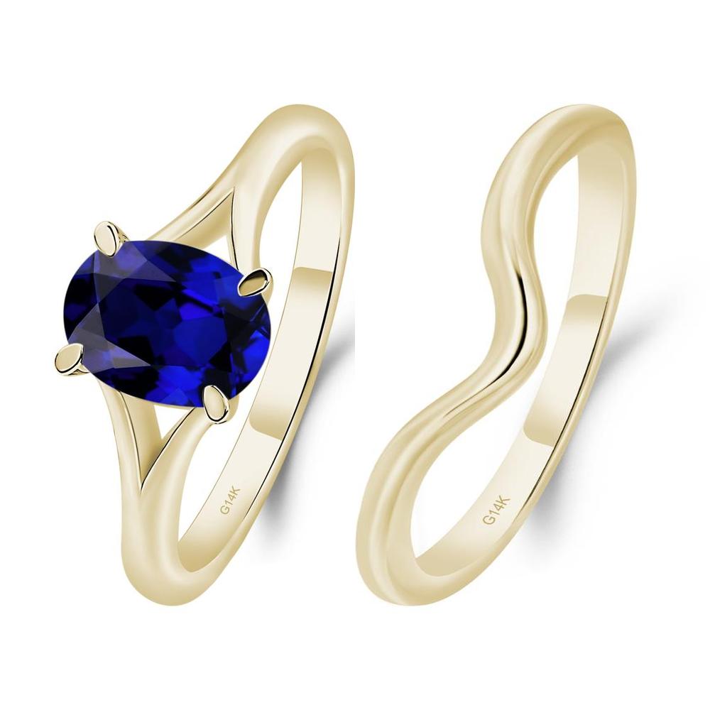 Sapphire Split Shank Ring - LUO Jewelry #metal_xxxxx