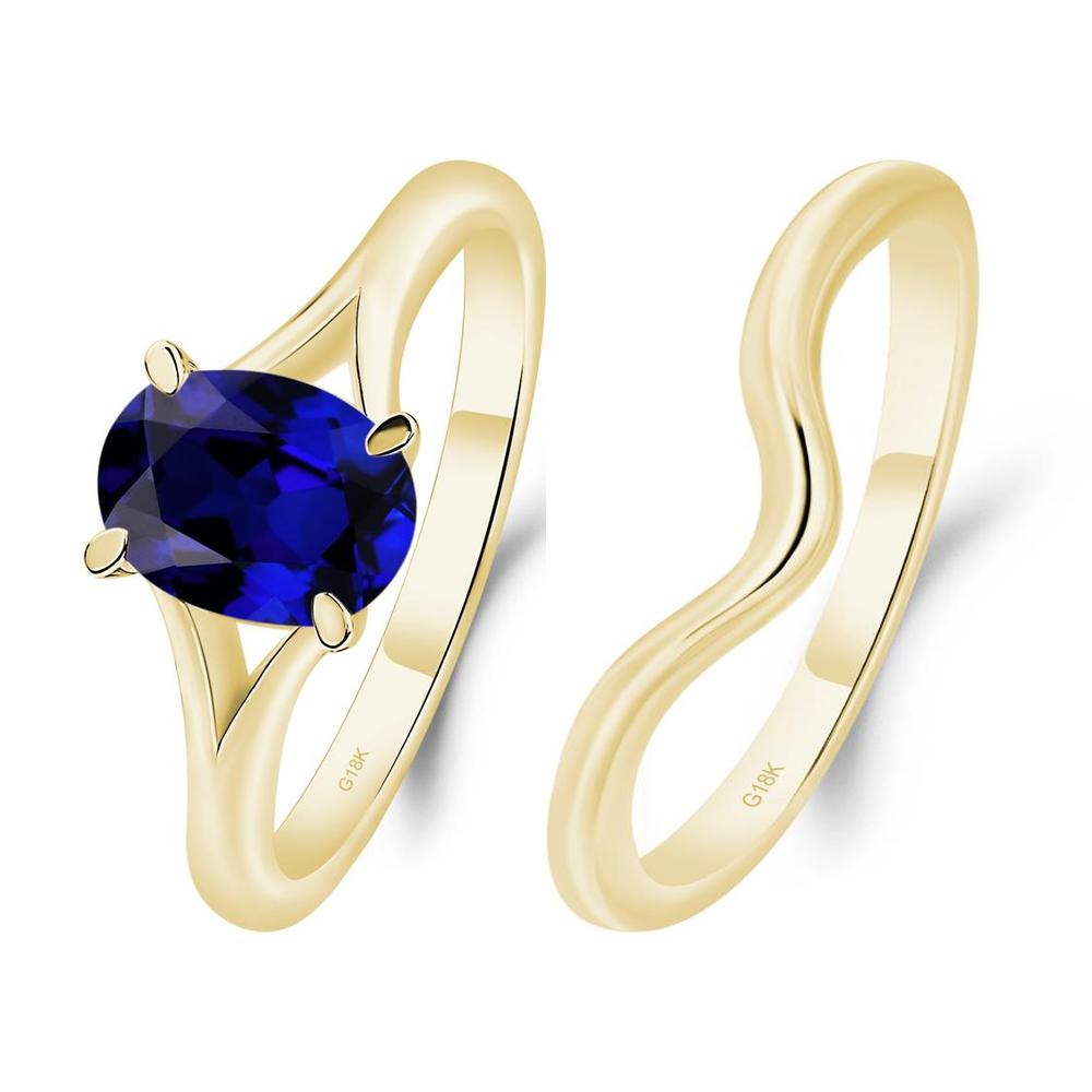 Sapphire Split Shank Ring - LUO Jewelry #metal_xxxxx