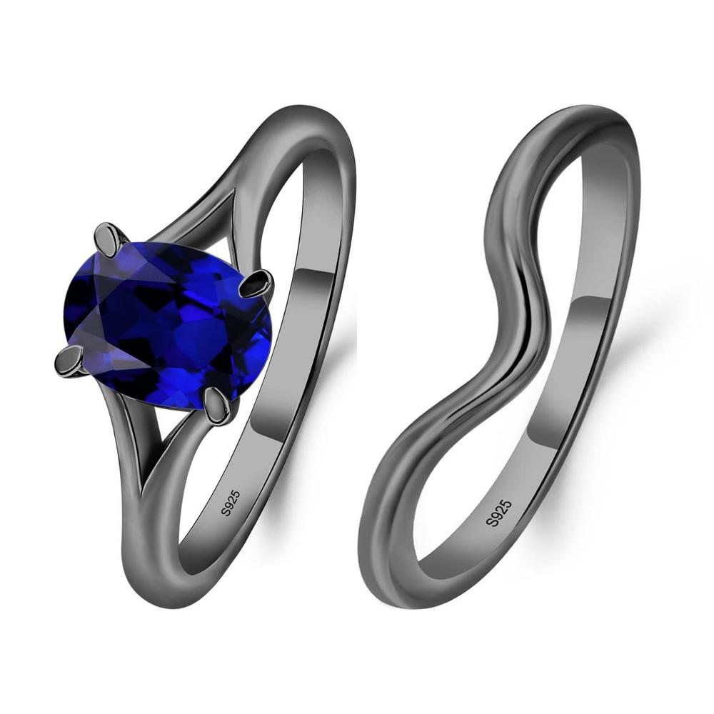 Sapphire Split Shank Ring - LUO Jewelry #metal_xxxxx