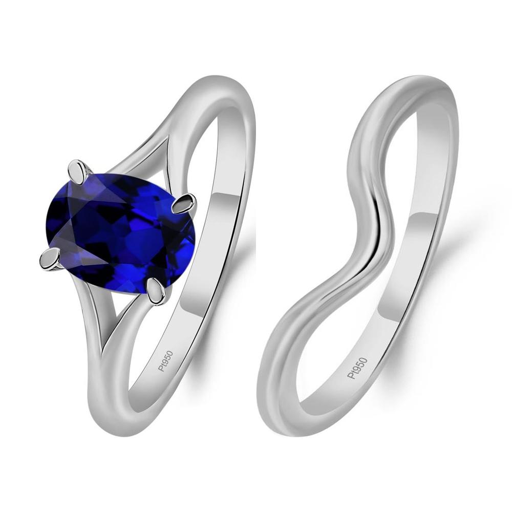 Sapphire Split Shank Ring - LUO Jewelry #metal_xxxxx
