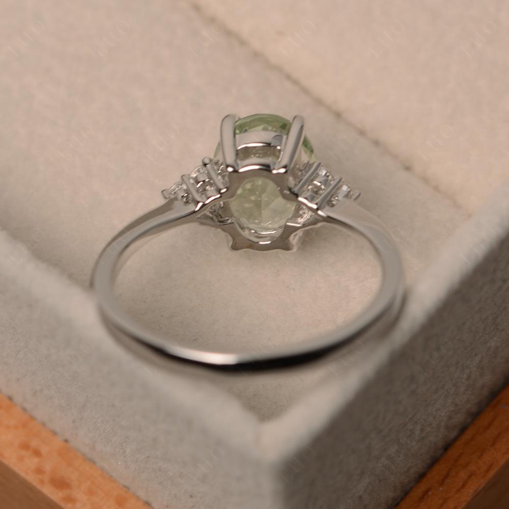 Simple Oval Green Amethyst Ring - LUO Jewelry