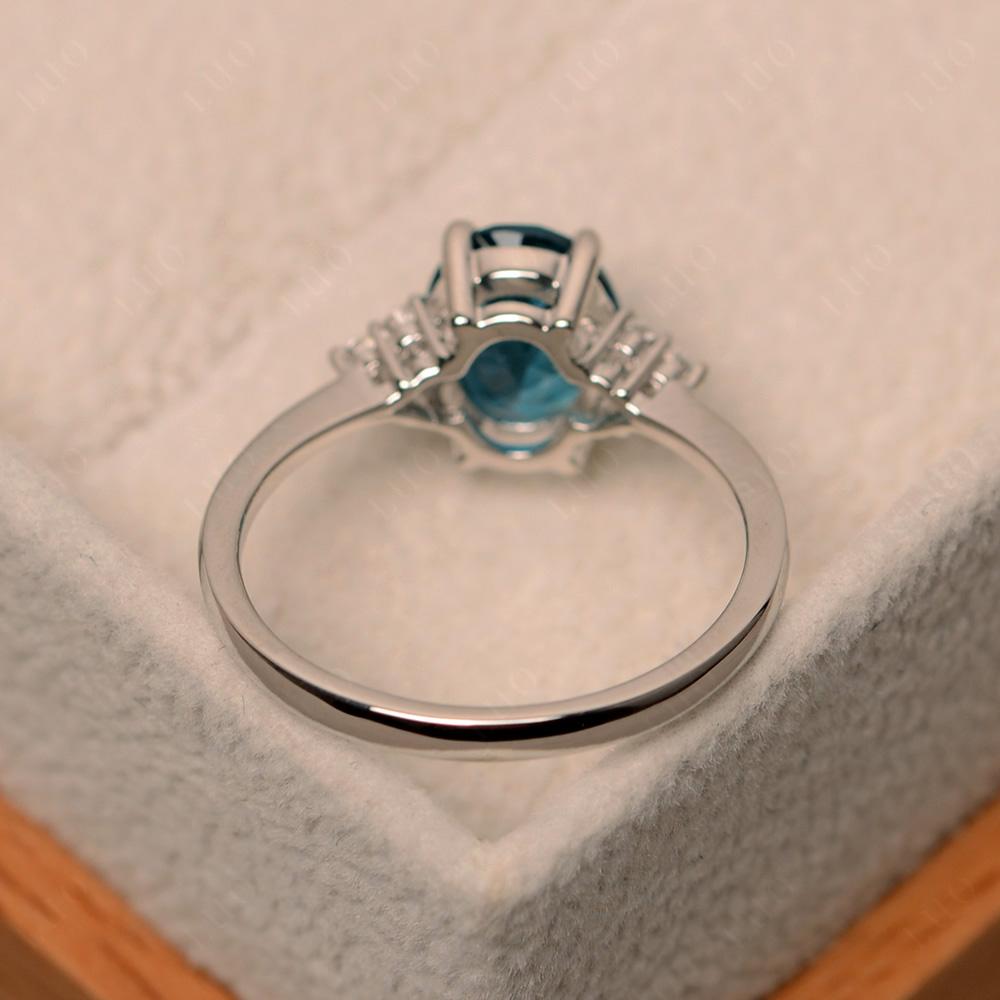Simple Oval London Blue Topaz Ring - LUO Jewelry