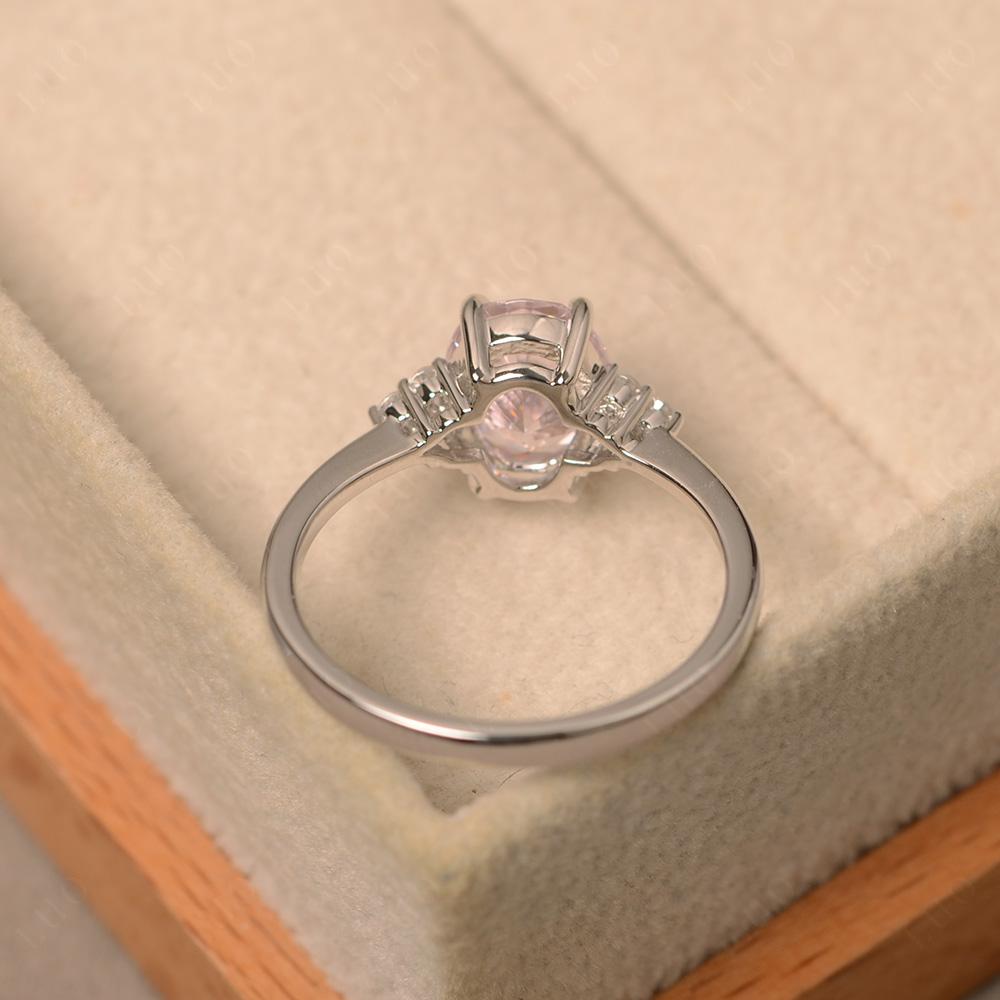 Simple Oval Pink Cubic Zirconia Ring - LUO Jewelry