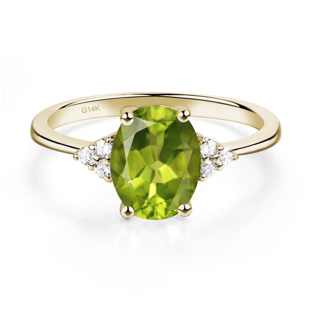Simple Oval Peridot Ring - LUO Jewelry #metal_14k yellow gold