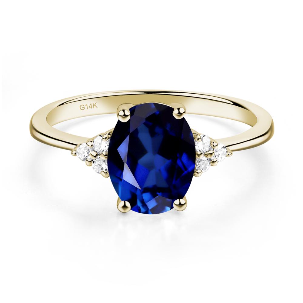Simple Oval Sapphire Ring - LUO Jewelry #metal_14k yellow gold