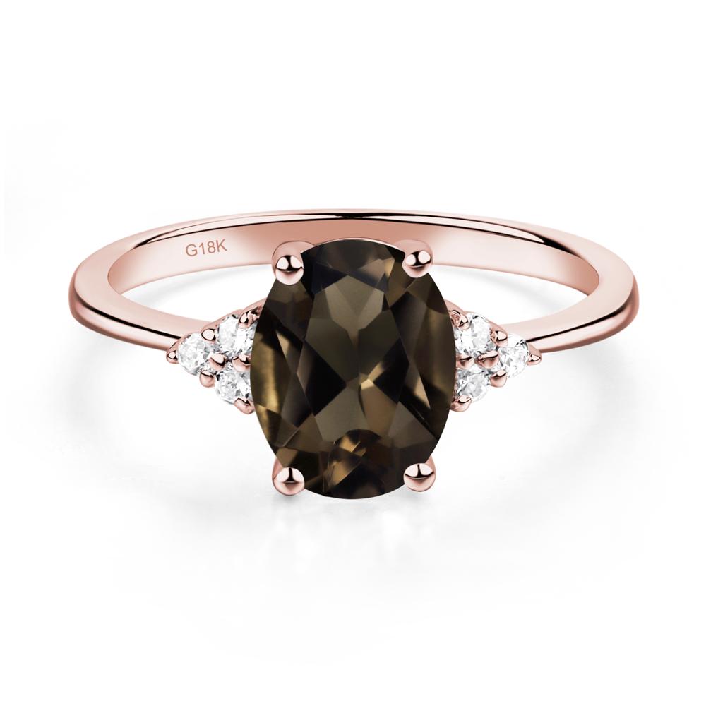 Simple Oval Smoky Quartz Ring - LUO Jewelry #metal_18k rose gold