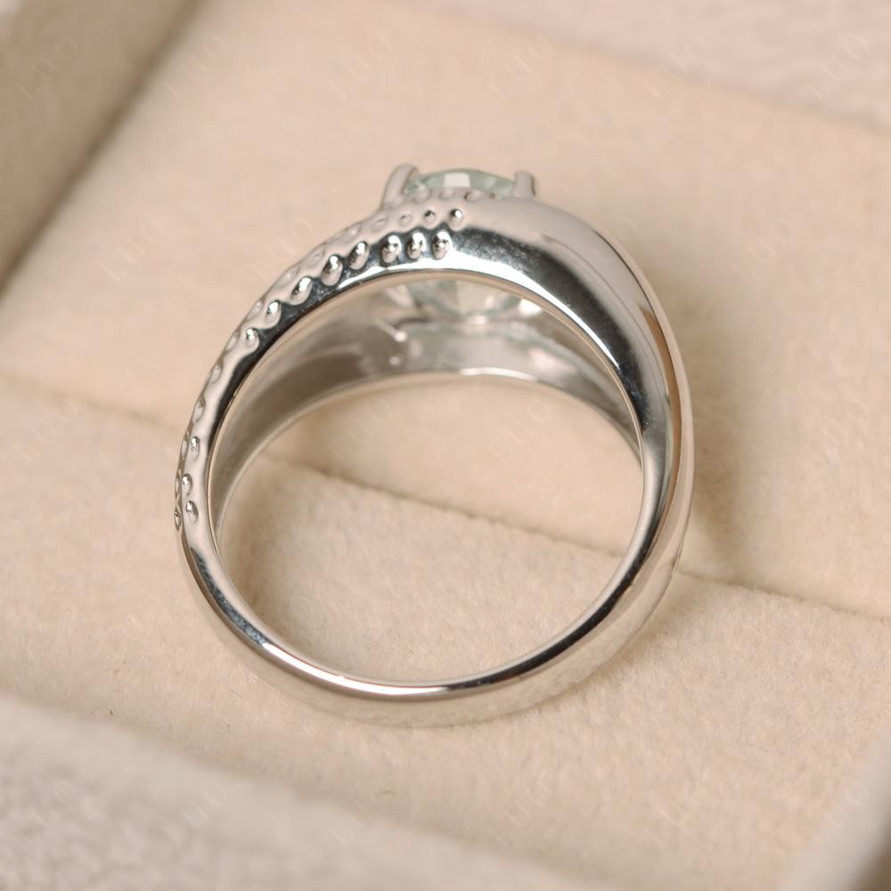 Robuster ovaler Aquamarinring für Herren