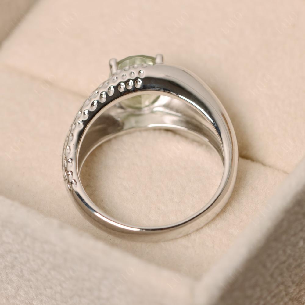 Robuster ovaler grüner Amethystring für Männer