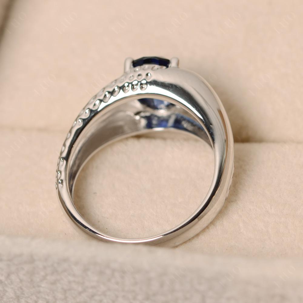 Rugged Oval Sapphire Ring for Men
