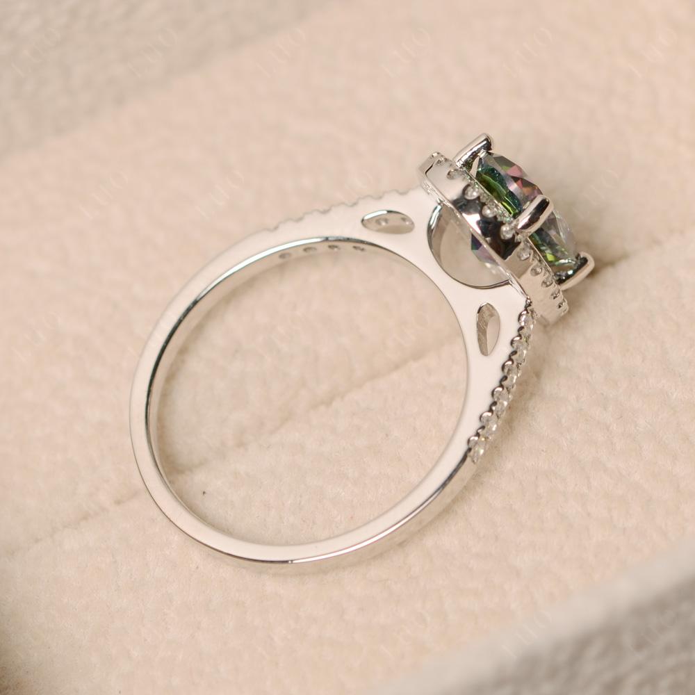 Oval Mystic Topaz Halo Ring - LUO Jewelry