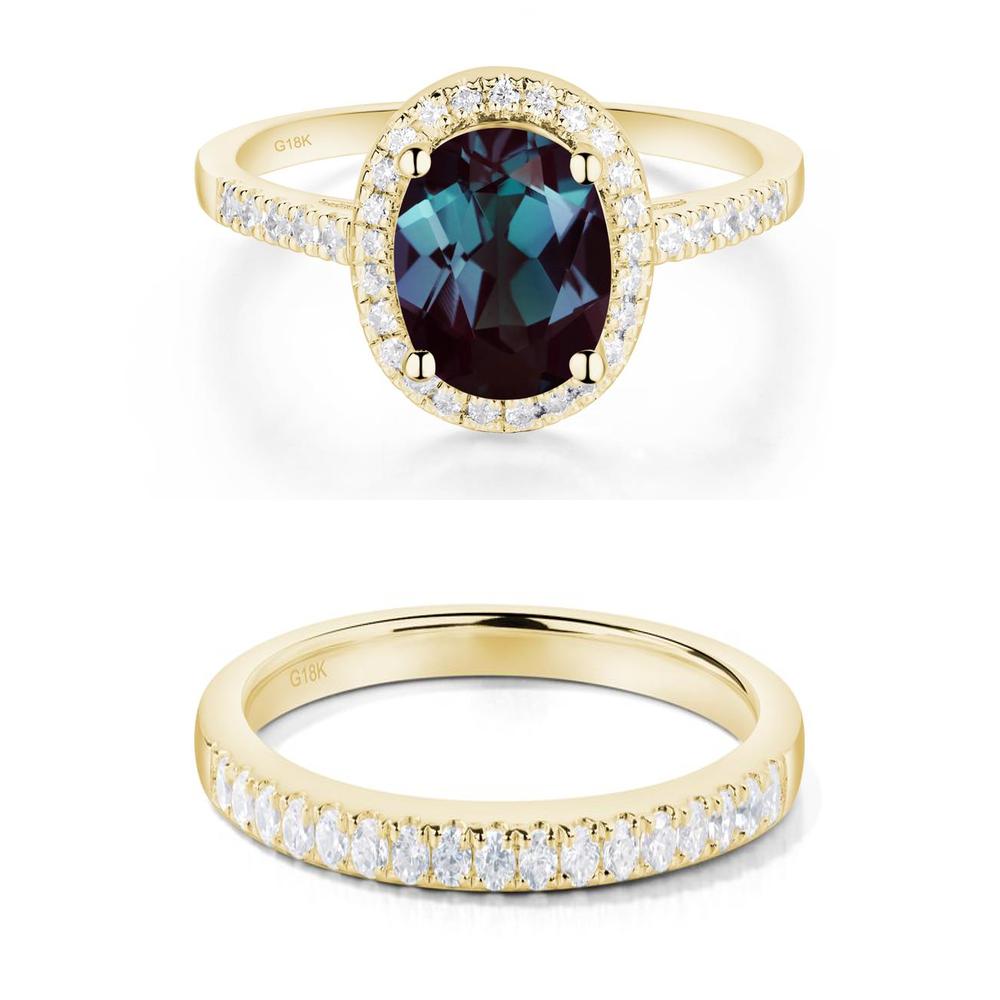 Oval Alexandrite Halo Ring - LUO Jewelry #metal_xxxxx