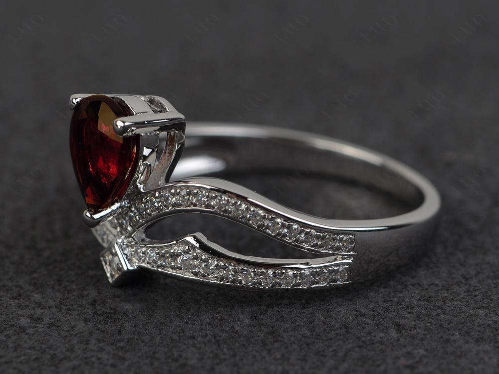 Garnet Tiara Engagement Ring | LUO Jewelry