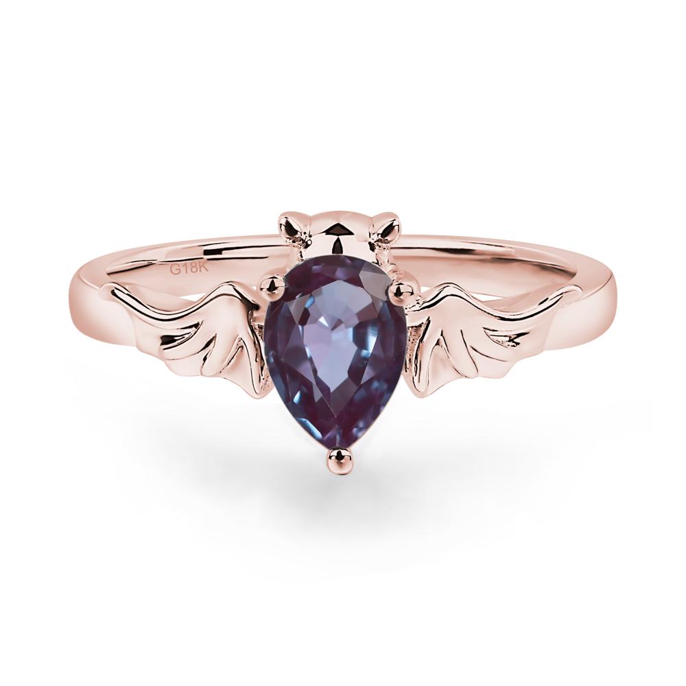 Alexandrite Bat Engagement Ring - LUO Jewelry #metal_18k rose gold