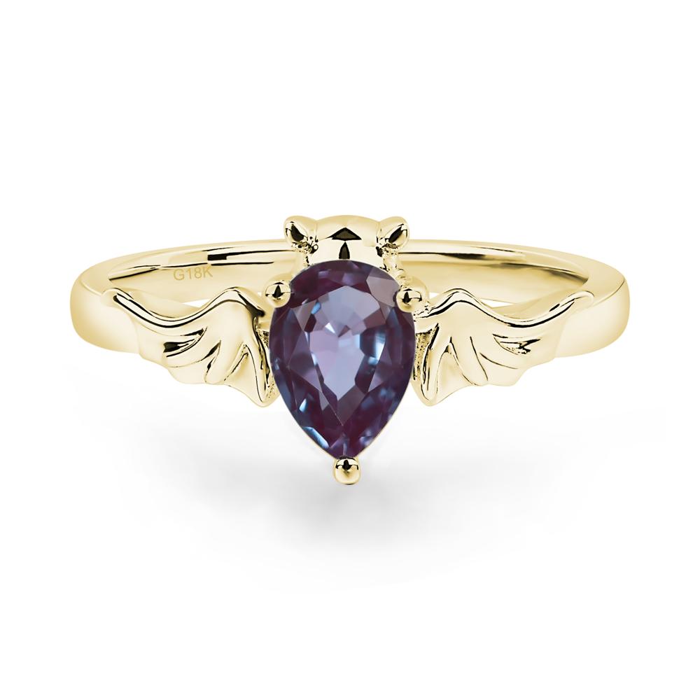 Alexandrite Bat Engagement Ring - LUO Jewelry #metal_18k yellow gold