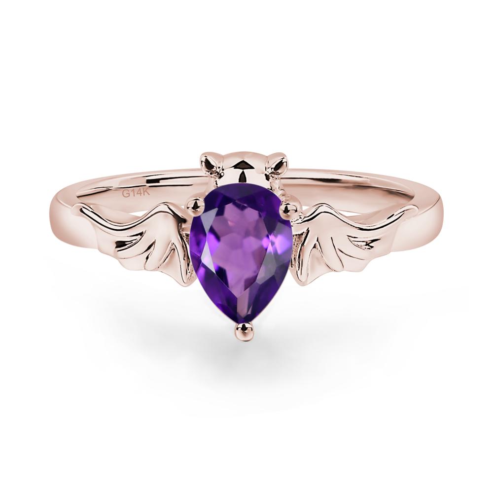 Amethyst Bat Ring - LUO Jewelry #metal_14k rose gold
