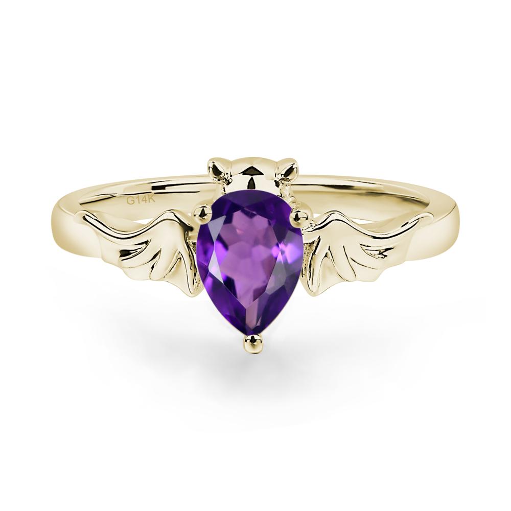 Amethyst Bat Ring - LUO Jewelry #metal_14k yellow gold