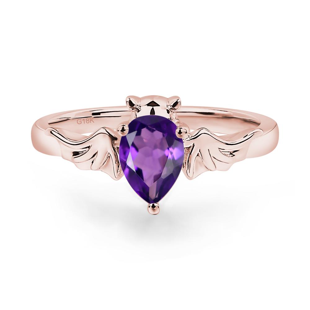 Amethyst Bat Ring - LUO Jewelry #metal_18k rose gold