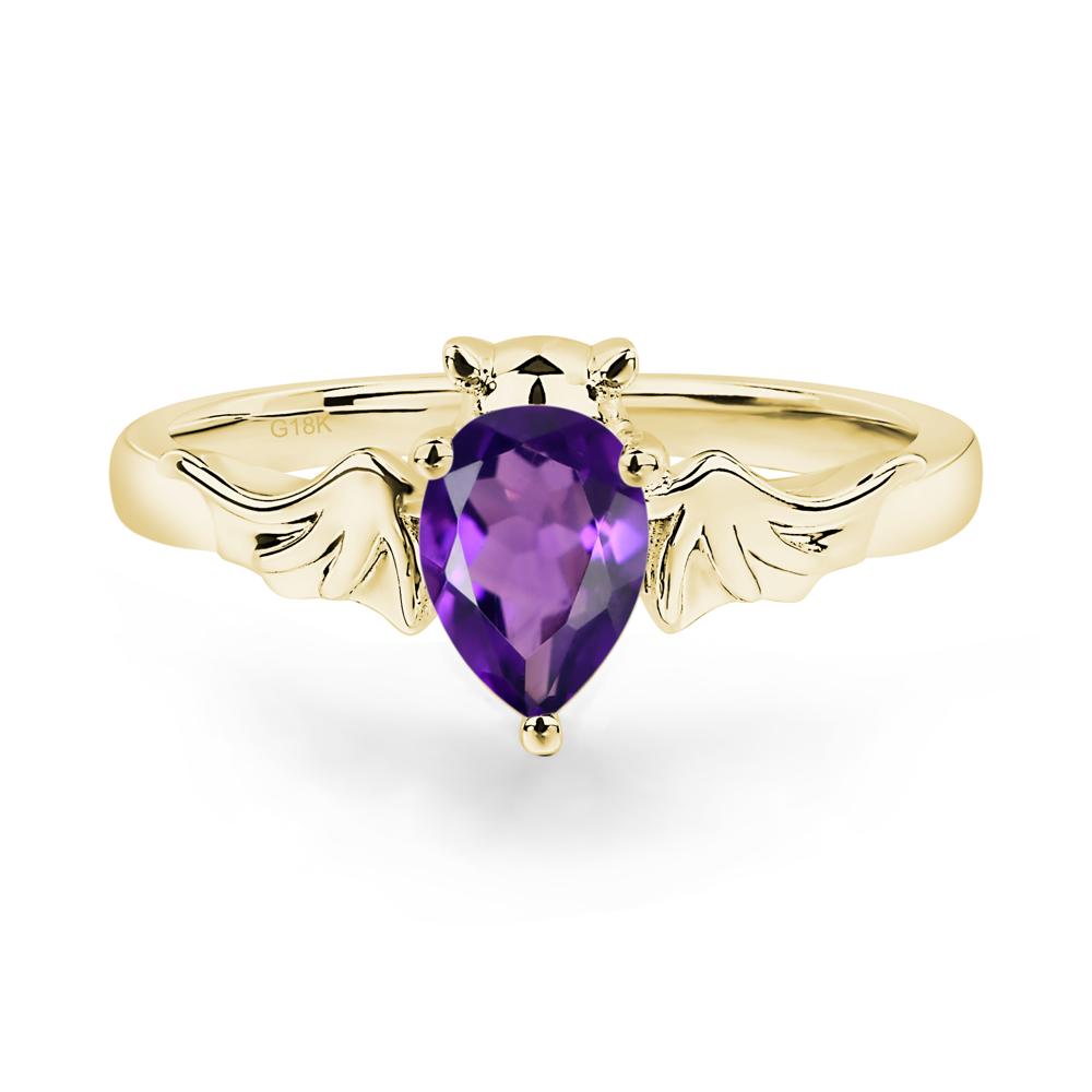 Amethyst Bat Ring - LUO Jewelry #metal_18k yellow gold