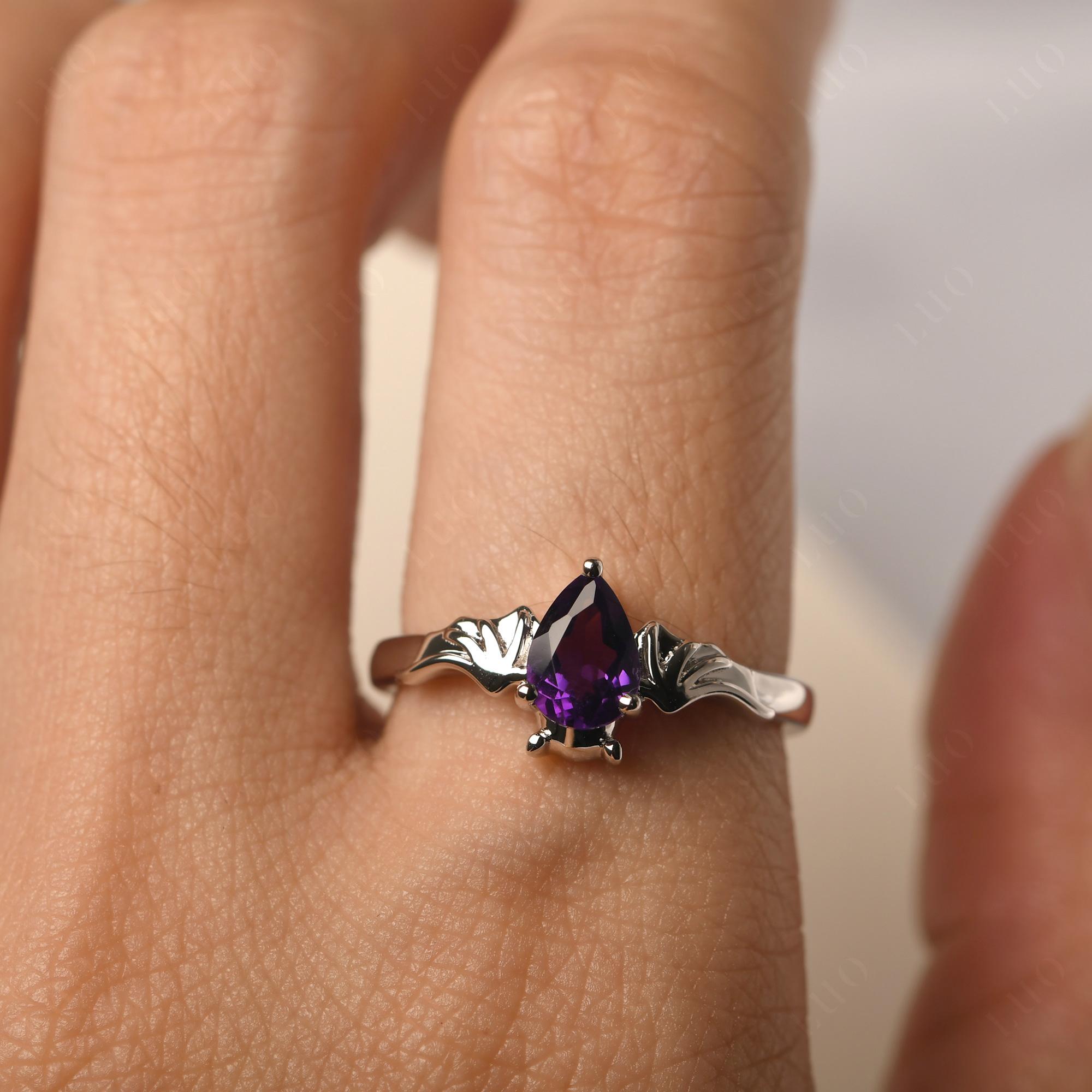 Amethyst Bat Ring - LUO Jewelry