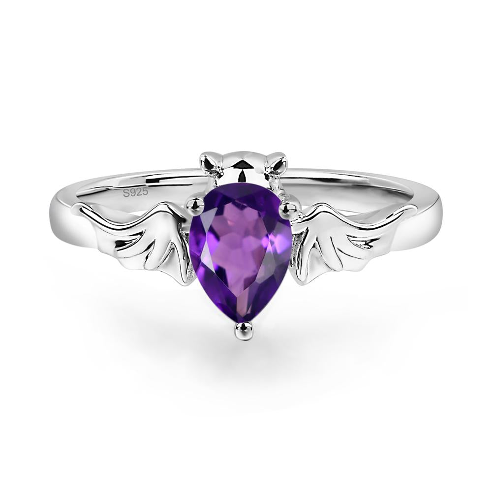 Amethyst Bat Ring - LUO Jewelry #metal_sterling silver