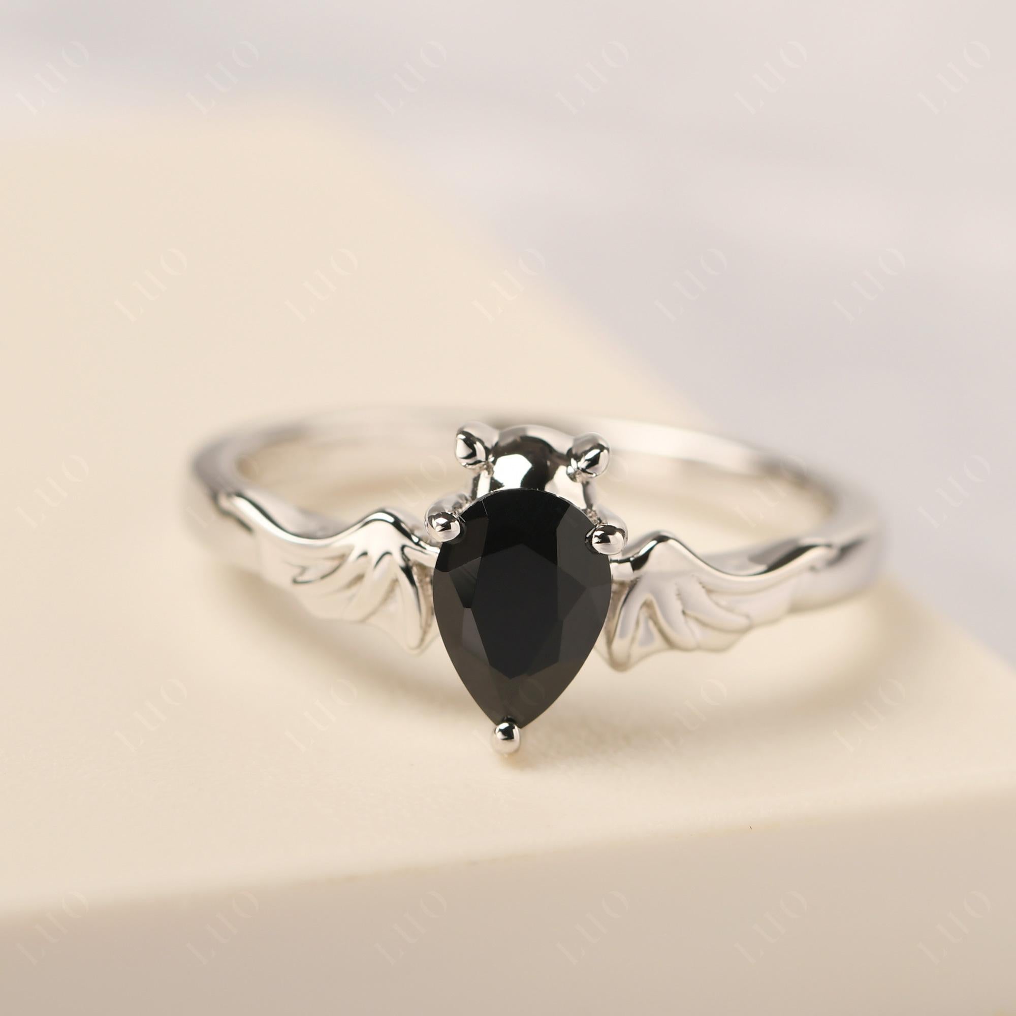 Black Spinel Bat Ring - LUO Jewelry