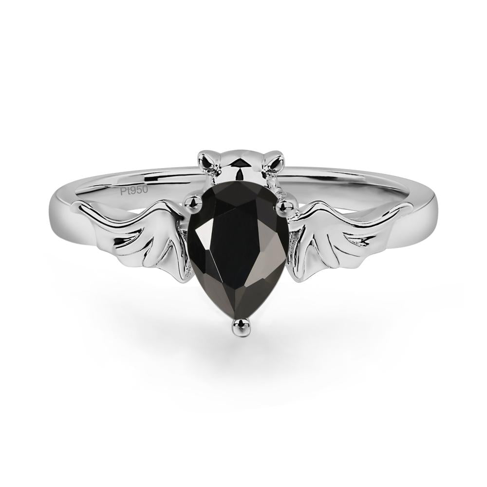 Black Spinel Bat Ring - LUO Jewelry #metal_platinum
