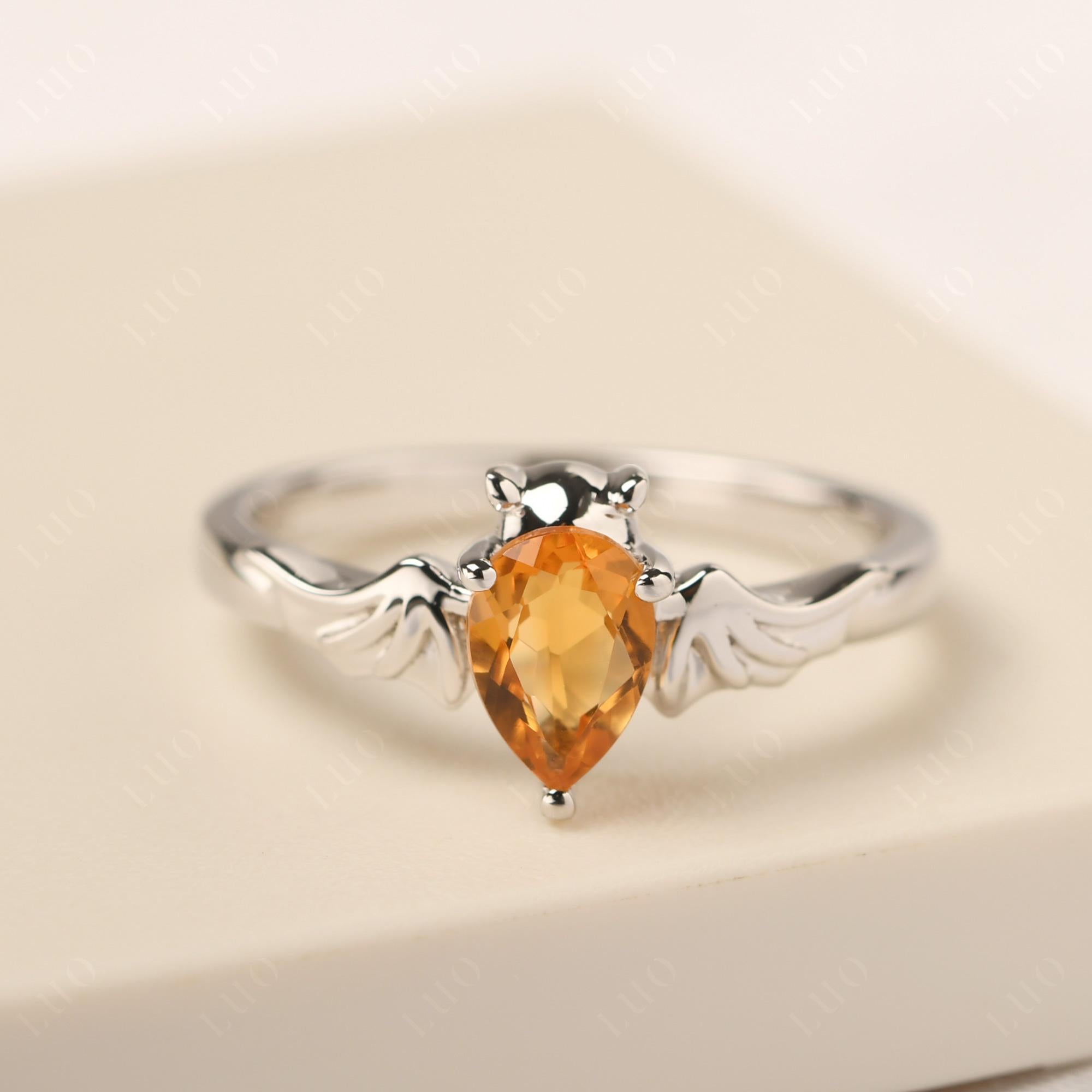 Citrine Gothic Promise Ring - LUO Jewelry