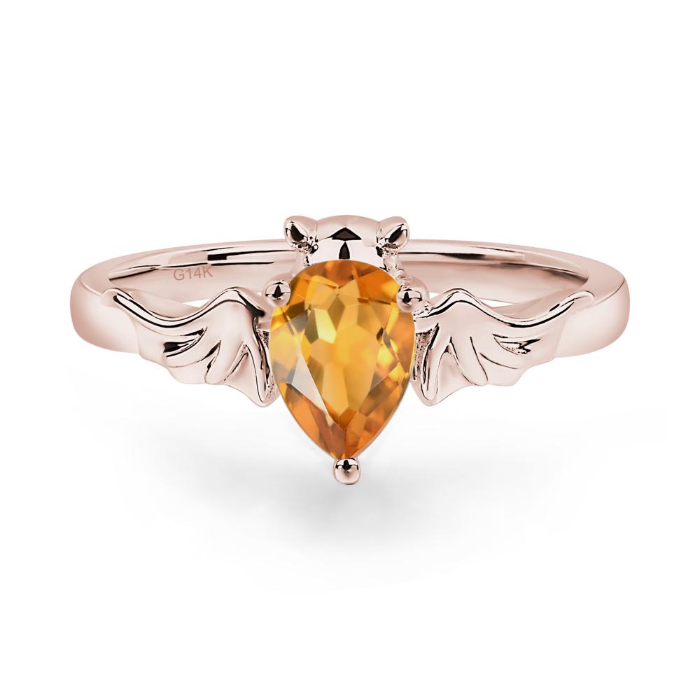 Citrine Gothic Promise Ring - LUO Jewelry #metal_14k rose gold
