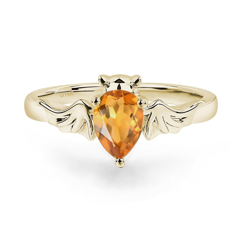 Citrine Gothic Promise Ring - LUO Jewelry #metal_14k yellow gold