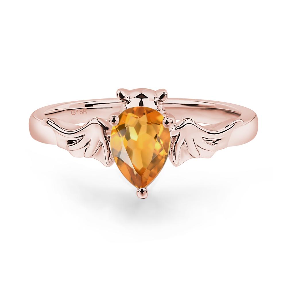 Citrine Gothic Promise Ring - LUO Jewelry #metal_18k rose gold